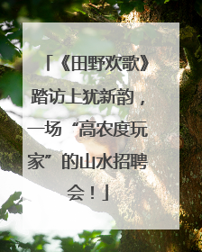 《田野欢歌》踏访上犹新韵，一场“高农度玩家”的山水招聘会！