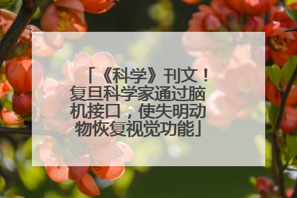 《科学》刊文！复旦科学家通过脑机接口，使失明动物恢复视觉功能