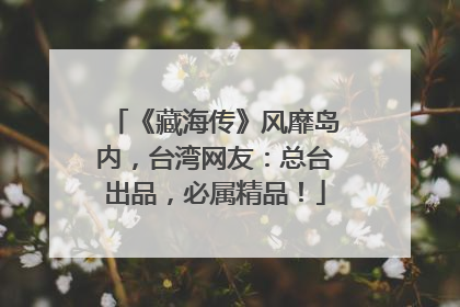 《藏海传》风靡岛内，台湾网友：总台出品，必属精品！