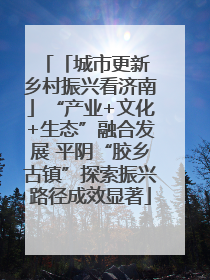 「城市更新 乡村振兴看济南」“产业+文化+生态”融合发展 平阴“胶乡古镇”探索振兴路径成效显著