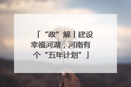 “政”解丨建设幸福河湖，河南有个“五年计划”