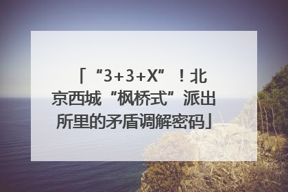 “3+3+X”！北京西城“枫桥式”派出所里的矛盾调解密码