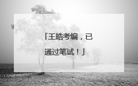 王皓考编，已通过笔试！