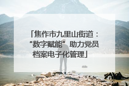 焦作市九里山街道：“数字赋能”助力党员档案电子化管理