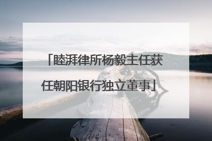 睦湃律所杨毅主任获任朝阳银行独立董事