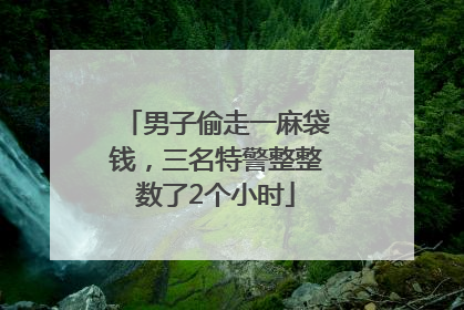 男子偷走一麻袋钱，三名特警整整数了2个小时