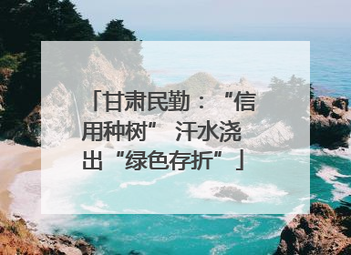 甘肃民勤：“信用种树” 汗水浇出“绿色存折”