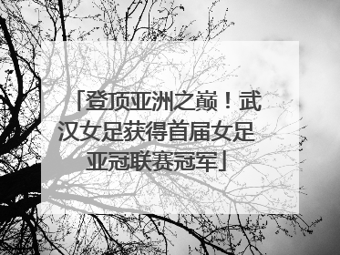 登顶亚洲之巅！武汉女足获得首届女足亚冠联赛冠军