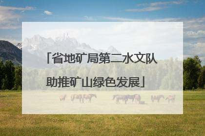 省地矿局第二水文队助推矿山绿色发展