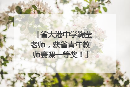 省大港中学鞠莹老师，获省青年教师赛课一等奖！