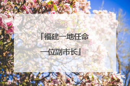 福建一地任命一位副市长