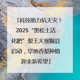 科技助力抗天灾！2025“黑松土活化肥”梨王大赛隰县启动，旱地香梨种植迎来新希望