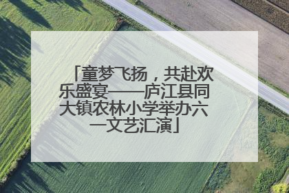童梦飞扬，共赴欢乐盛宴——庐江县同大镇农林小学举办六一文艺汇演