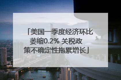 美国一季度经济环比萎缩0.2% 关税政策不确定性拖累增长
