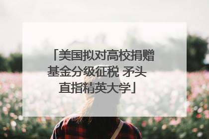 美国拟对高校捐赠基金分级征税 矛头直指精英大学