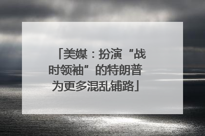 美媒：扮演“战时领袖”的特朗普为更多混乱铺路
