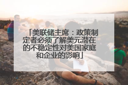 美联储主席：政策制定者必须了解美元潜在的不稳定性对美国家庭和企业的影响