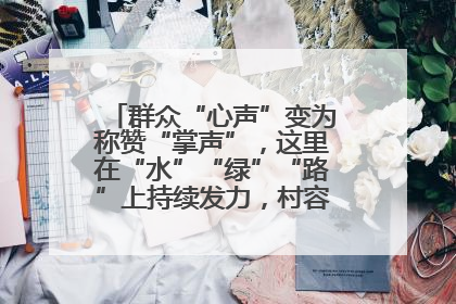 群众“心声”变为称赞“掌声”，这里在“水”“绿”“路”上持续发力，村容村貌焕然一新