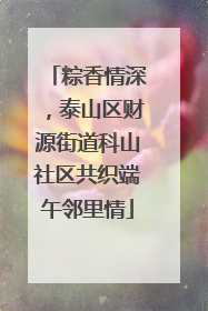 粽香情深，泰山区财源街道科山社区共织端午邻里情