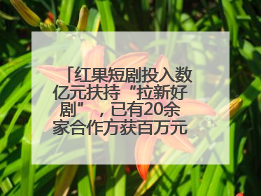 红果短剧投入数亿元扶持“拉新好剧”，已有20余家合作方获百万元额外激励