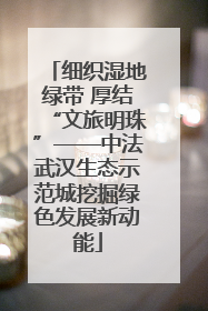 细织湿地绿带 厚结“文旅明珠”——中法武汉生态示范城挖掘绿色发展新动能