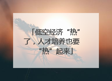 低空经济“热”了，人才培养也要“热”起来