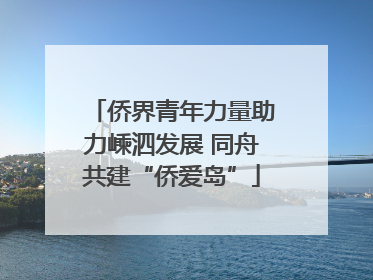 侨界青年力量助力嵊泗发展 同舟共建“侨爱岛”