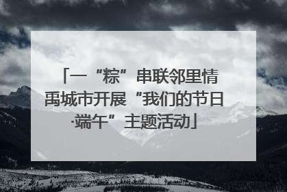 一“粽”串联邻里情 禹城市开展“我们的节日·端午”主题活动