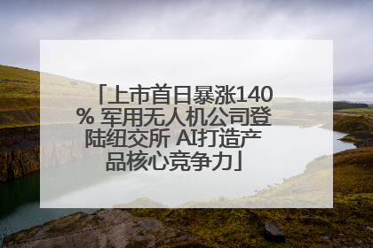 上市首日暴涨140% 军用无人机公司登陆纽交所 AI打造产品核心竞争力