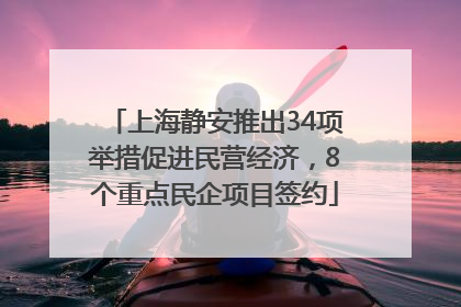 上海静安推出34项举措促进民营经济，8个重点民企项目签约