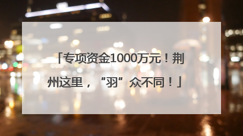 专项资金1000万元！荆州这里，“羽”众不同！