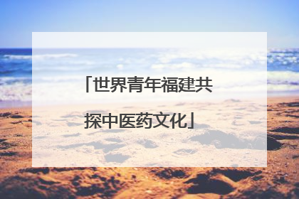 世界青年福建共探中医药文化