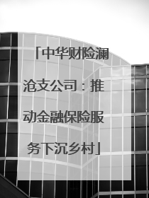 中华财险澜沧支公司：推动金融保险服务下沉乡村