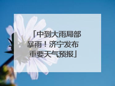 中到大雨局部暴雨！济宁发布重要天气预报