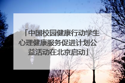 中国校园健康行动学生心理健康服务促进计划公益活动在北京启动
