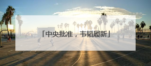 中央批准，韦韬履新