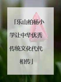 乐山柏杨小学让中华优秀传统文化代代相传