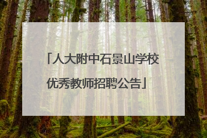 人大附中石景山学校优秀教师招聘公告