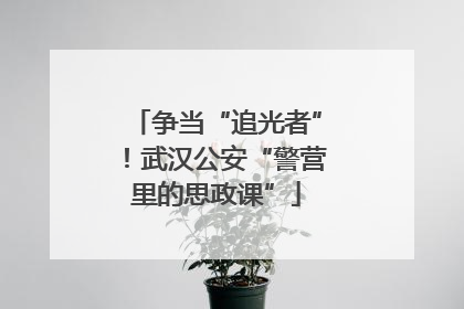 争当“追光者”！武汉公安“警营里的思政课”