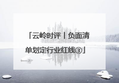 云岭时评丨负面清单划定行业红线③