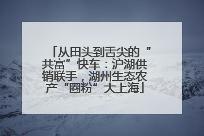 从田头到舌尖的“共富”快车：沪湖供销联手，湖州生态农产“圈粉”大上海