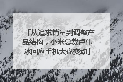 从追求销量到调整产品结构，小米总裁卢伟冰回应手机大盘变动