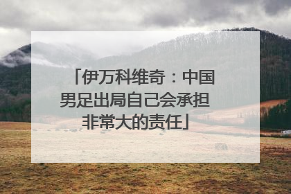 伊万科维奇：中国男足出局自己会承担非常大的责任