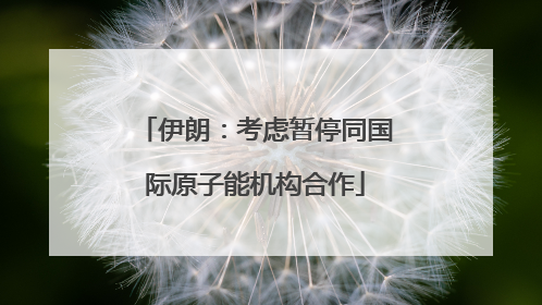 伊朗：考虑暂停同国际原子能机构合作