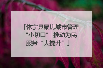 休宁县聚焦城市管理“小切口” 推动为民服务“大提升”
