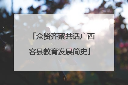 众贤齐聚共话广西容县教育发展简史