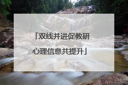 双线并进促教研 心理信息共提升