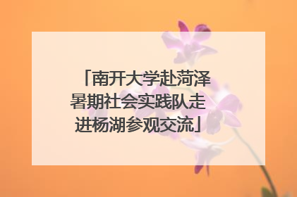 南开大学赴菏泽暑期社会实践队走进杨湖参观交流
