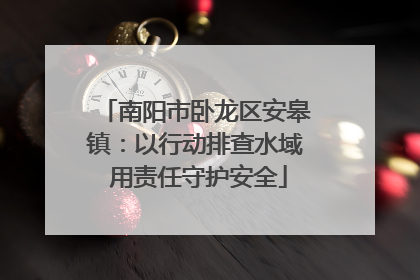 南阳市卧龙区安皋镇：以行动排查水域 用责任守护安全