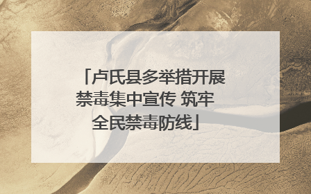 卢氏县多举措开展禁毒集中宣传 筑牢全民禁毒防线